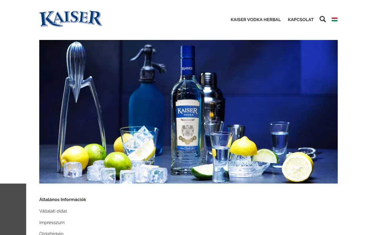 Kaiser vodka márkaoldal